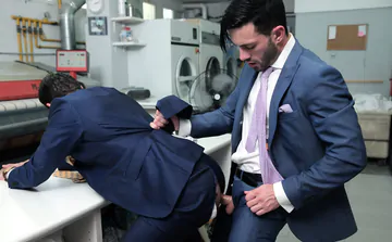 Gays fucking in the laundry