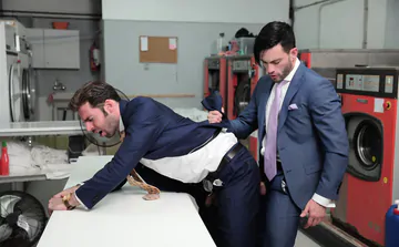 Gays fucking in the laundry