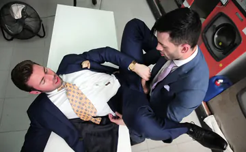 Gays fucking in the laundry