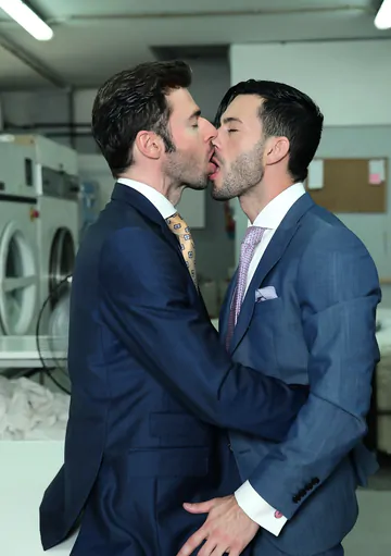 Gays fucking in the laundry