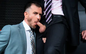 Men in a bar having sex