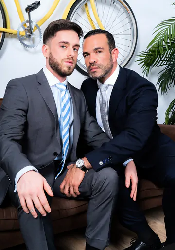 Serious looking man fucking ass