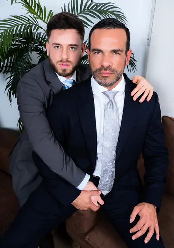 Serious looking man fucking ass