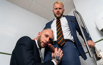 Business men fucking in the bathroom