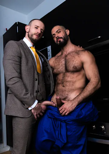 Hairy man fucking and cumming