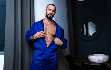 Hairy man fucking and cumming