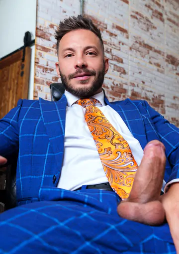 Man in a blue suit gets fucked