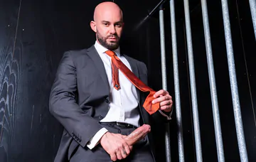 Bald man bareback fucking ass