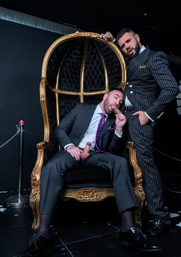 Men in suits having wild sex