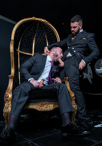 Men in suits having wild sex