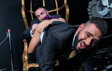 Men in suits having wild sex