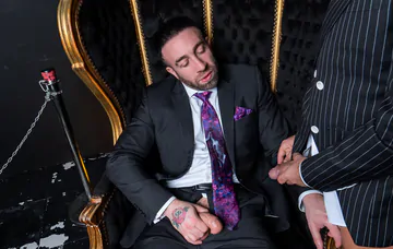 Men in suits having wild sex