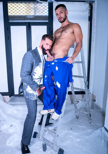 Client fucking the painter