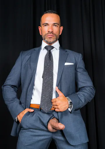 Men in suits having gay sex