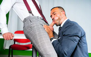 Men in suits having gay sex
