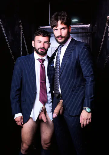 Kinky men in suits having sex