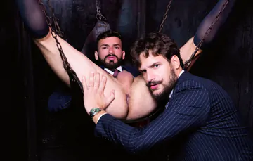 Kinky men in suits having sex