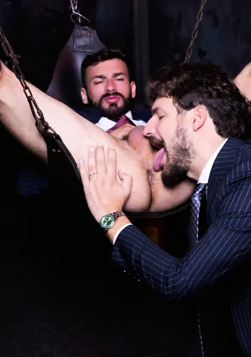 Kinky men in suits having sex