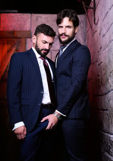 Kinky men in suits having sex