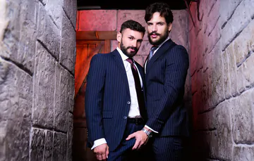 Kinky men in suits having sex