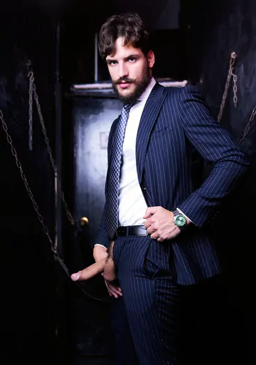 Kinky men in suits having sex