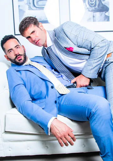 Gays in the office having sex