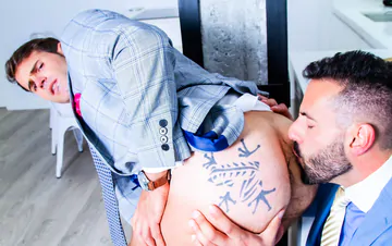 Gays in the office having sex