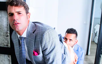 Gays in the office having sex