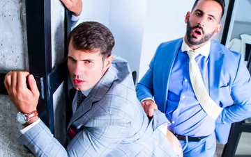 Gays in the office having sex