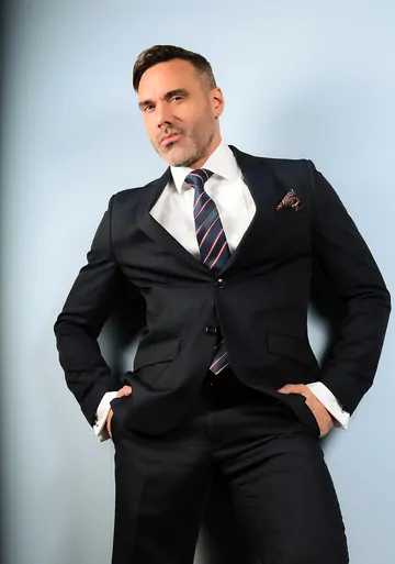 Three guys in suits having sex