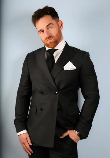 Three guys in suits having sex