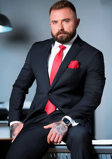 Bearded hunk getting black dick