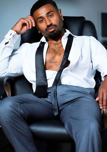 Bearded hunk getting black dick