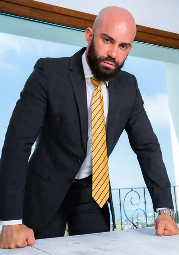 Bald man with a beard fucking