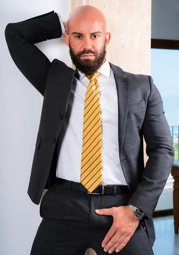 Bald man with a beard fucking