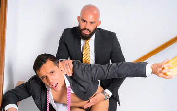 Bald man with a beard fucking