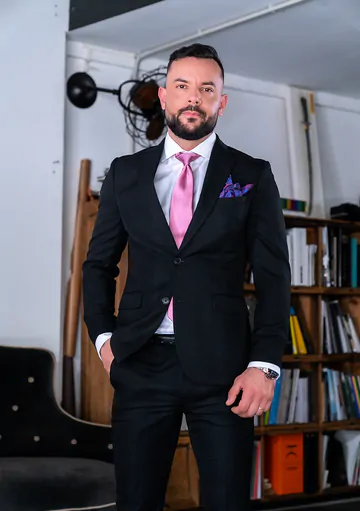 Men in suits having a foursome