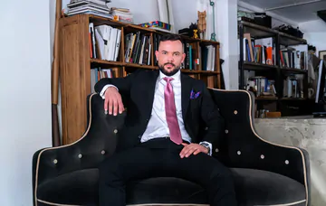 Men in suits having a foursome