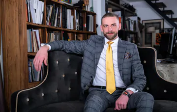 Men in suits having a foursome