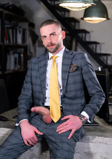 Men in suits having a foursome