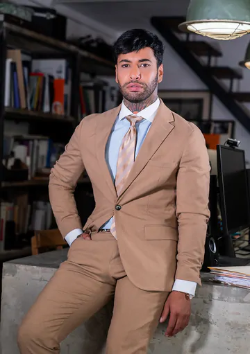 Men in suits having a foursome