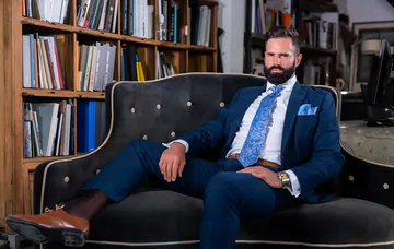 Men in suits having a foursome