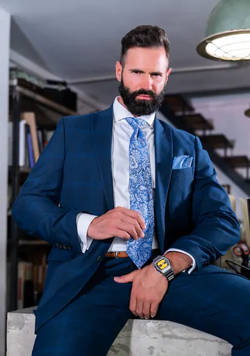 Men in suits having a foursome