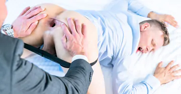 Handsome men having sex