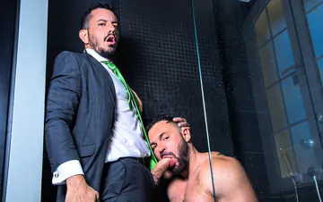 Men in suits fucking and cumming