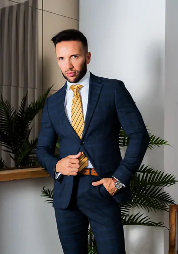 Men in suits having a threesome