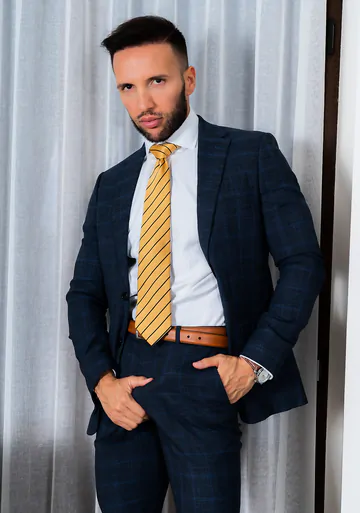 Men in suits having a threesome