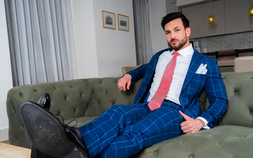 Men in suits having a threesome