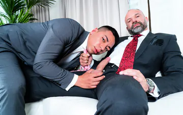 Mature man fucking Asian butthole