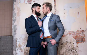 Guys in suits having gay sex